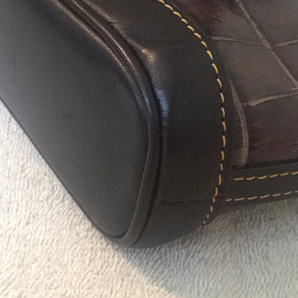 Vintage Dooney & Bourke Crock Leather Cosmetics Case/ Bag - Picture 6 of 15